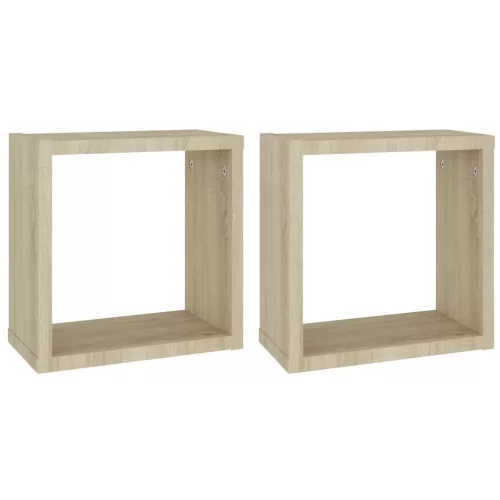  2 db sonoma tölgy színű fali kockapolc 30 x 15 x 30 cm