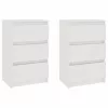  2 db fehér tömör fenyőfa éjjeliszekrény 40 x 29,5 x 64 cm