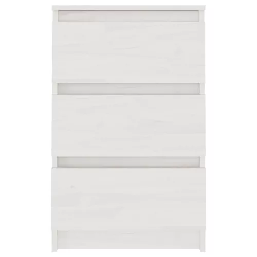  2 db fehér tömör fenyőfa éjjeliszekrény 40 x 29,5 x 64 cm