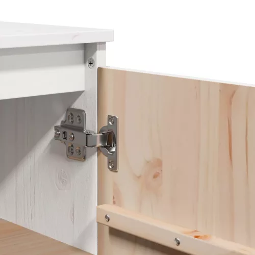  fehér tömör fenyőfa tálalószekrény 60 x 36 x 84 cm