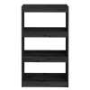  fekete tömör fenyőfa könyvszekrény/térelválasztó 60x30x103,5 cm