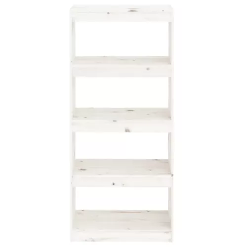  fehér tömör fenyőfa könyvszekrény/térelválasztó 60x30x135,5 cm