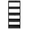  fekete tömör fenyőfa könyvszekrény/térelválasztó 60x30x135,5 cm