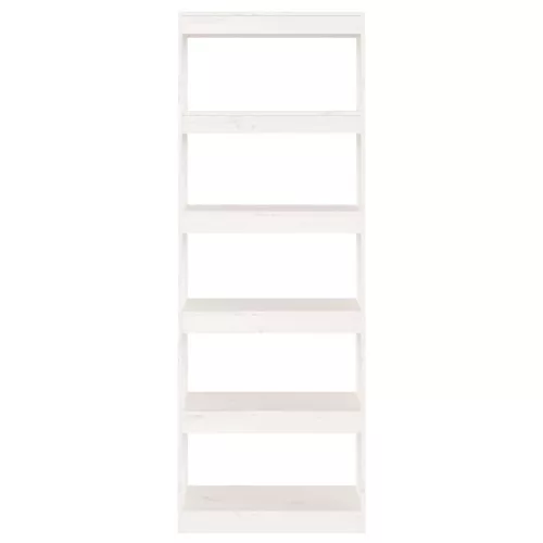  fehér tömör fenyőfa könyvszekrény/térelválasztó 60x30x167,5 cm