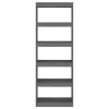  szürke tömör fenyőfa könyvszekrény/térelválasztó 60x30x167,5 cm