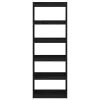  fekete fenyőfa könyvszekrény/térelválasztó 60 x 30 x 167,5 cm