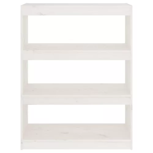  fehér tömör fenyőfa könyvszekrény/térelválasztó 80x30x103,5 cm