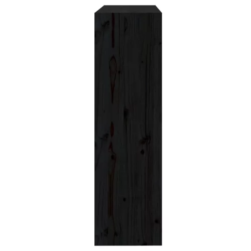  fekete tömör fenyőfa könyvszekrény/térelválasztó 80x30x103,5 cm