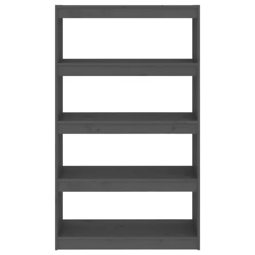  szürke tömör fenyőfa könyvszekrény/térelválasztó 80x30x135,5 cm