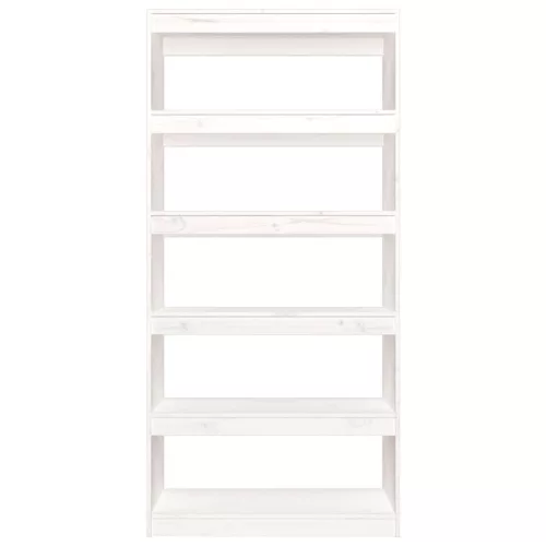  fehér tömör fenyőfa könyvszekrény/térelválasztó 80x30x167,4 cm