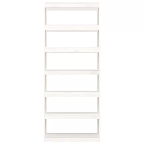  fehér fenyőfa könyvszekrény/térelválasztó 80 x 30 x 199,5 cm