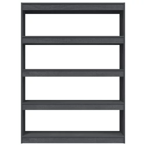  szürke tömör fenyőfa könyvszekrény/térelválasztó 100 x 30 x 135,5 cm 