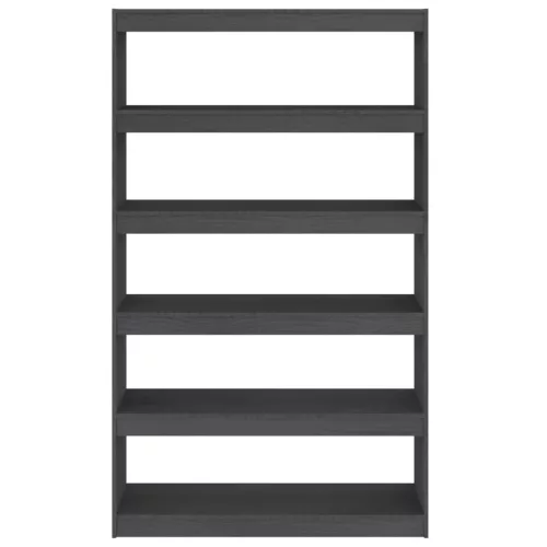  szürke tömör fenyőfa könyvszekrény/térelválasztó 100x30x167,5cm