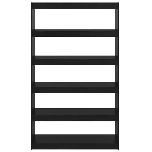  fekete tömör fenyőfa könyvszekrény/térelválasztó 100x30x167,5cm