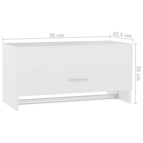  fehér szerelt fa ruhásszekrény 70 x 32,5 x 35 cm
