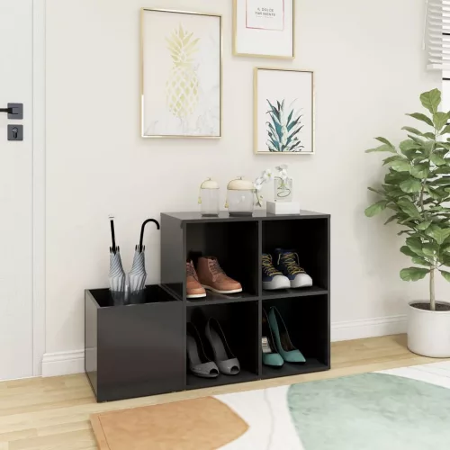  szürke szerelt fa előszobai cipősszekrény 105 x 35,5 x 70 cm