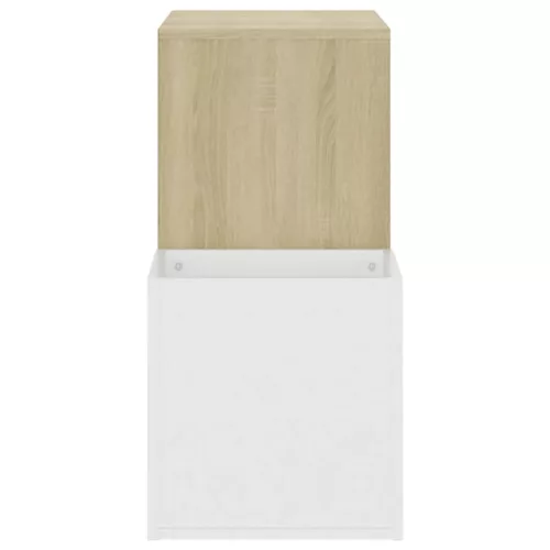  fehér-sonoma szerelt fa előszobai cipősszekrény 105x35,5x70 cm