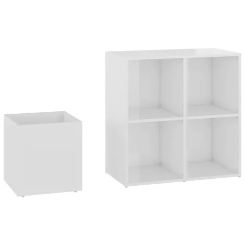  magasfényű fehér előszobai cipősszekrény 105 x 35,5 x 70 cm