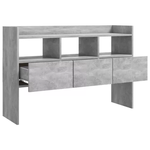  betonszürke szerelt fa tálalószekrény 105 x 30 x 70 cm