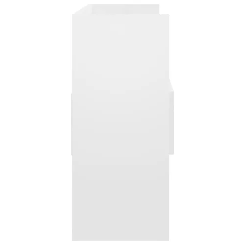  magasfényű fehér szerelt fa tálalószekrény 105 x 30 x 70 cm