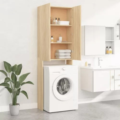  sonoma tölgy színű mosógépszekrény 64 x 25,5 x 190 cm