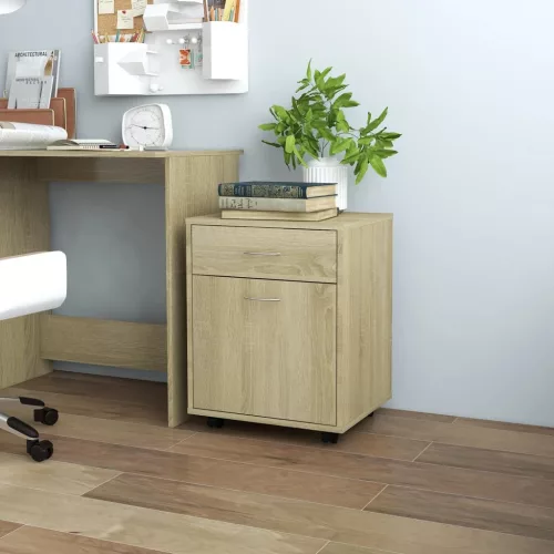  sonoma tölgy szerelt fa kerekes szekrény 45 x 38 x 54 cm