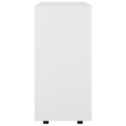  fehér szerelt fa kerekes szekrény 60 x 35 x 75 cm