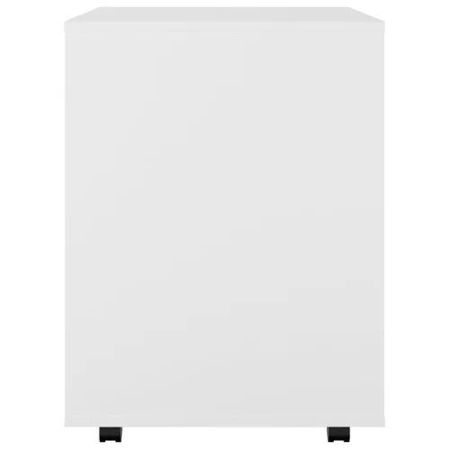  fehér szerelt fa kerekes szekrény 60 x 53 x 72 cm