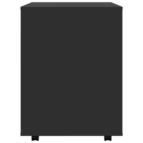  fekete szerelt fa kerekes szekrény 60 x 53 x 72 cm