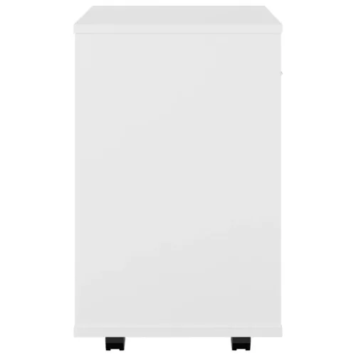  fehér szerelt fa kerekes szekrény 46 x 36 x 59 cm