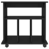  fekete szerelt fa kerekes szekrény 60 x 45 x 60 cm
