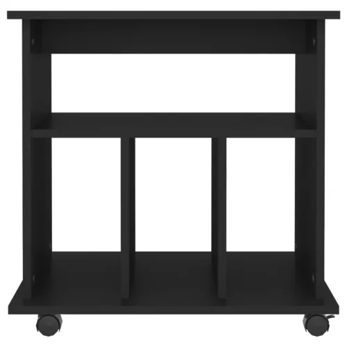  fekete szerelt fa kerekes szekrény 60 x 45 x 60 cm