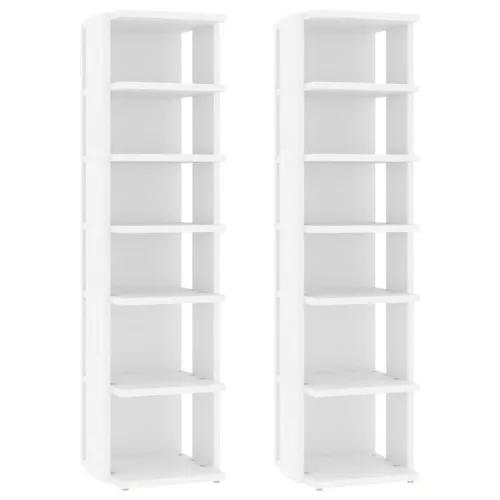  2 db fehér szerelt cipősszekrény 27,5x27x102 cm