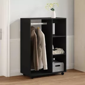  fekete szerelt fa ruhásszekrény 80 x 40 x 110 cm