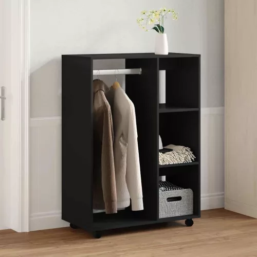  fekete szerelt fa ruhásszekrény 80 x 40 x 110 cm