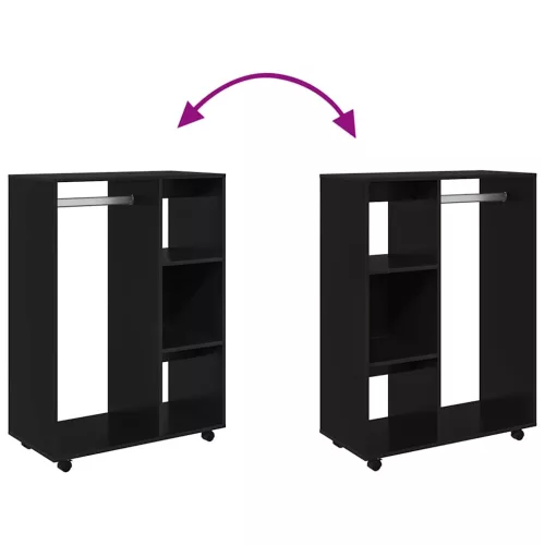  fekete szerelt fa ruhásszekrény 80 x 40 x 110 cm