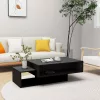  fekete szerelt fa dohányzóasztal 105 x 55 x 32 cm