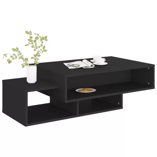  fekete szerelt fa dohányzóasztal 105 x 55 x 32 cm