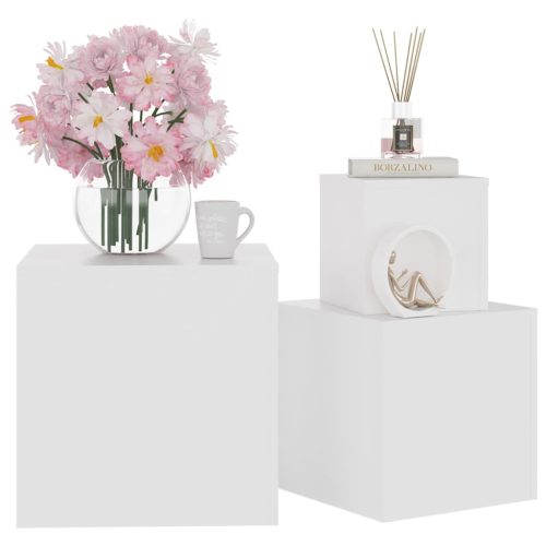  3 db fehér szerelt fa dohányzóasztal