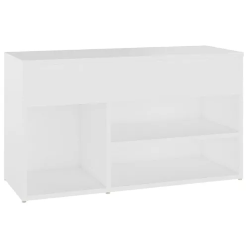  fehér szerelt fa cipőtároló pad 80 x 30 x 45 cm