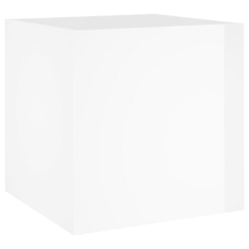  magasfényű fehér szerelt fa virágtartó 40 x 40 x 40 cm