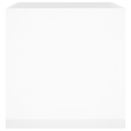  magasfényű fehér szerelt fa virágtartó 40 x 40 x 40 cm