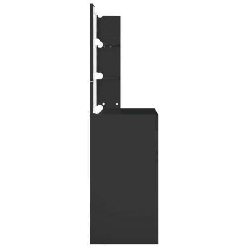  fekete fésülködőasztal LED-del 74,5 x 40 x 141 cm