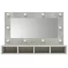  betonszürke tükrös szekrény LED-ekkel 90 x 31,5 x 62 cm
