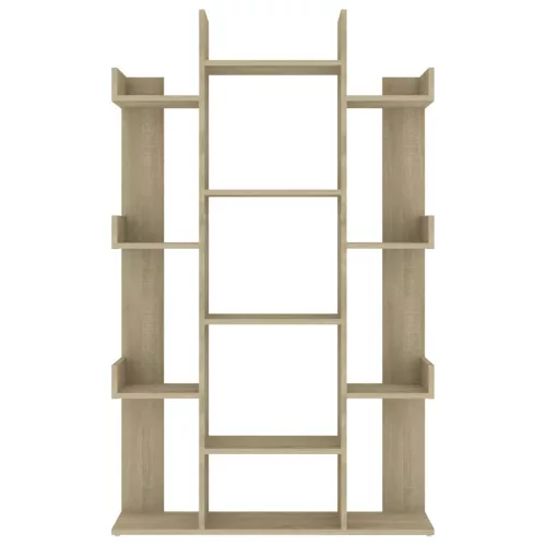  sonoma tölgy színű szerelt fa könyvszekrény 86 x 25,5 x 140 cm