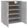  betonszürke szerelt fa cipősszekrény 60 x 35 x 70 cm
