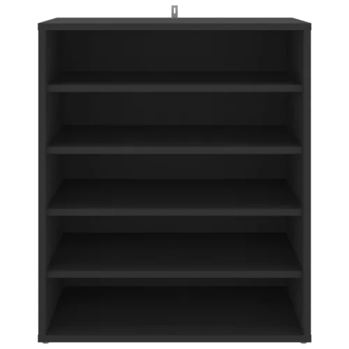 vidaX fekete szerelt fa cipősszekrény 60 x 35 x 70 cm