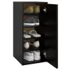  2 db fekete forgácslap cipősszekrény 32 x 35 x 70 cm