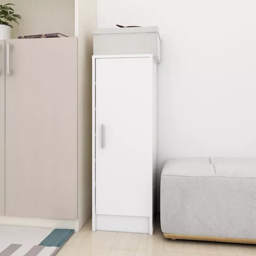  fehér szerelt fa cipősszekrény 32 x 35 x 92 cm