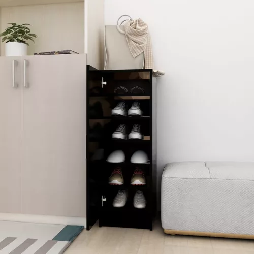  fekete szerelt fa cipősszekrény 32 x 35 x 92 cm